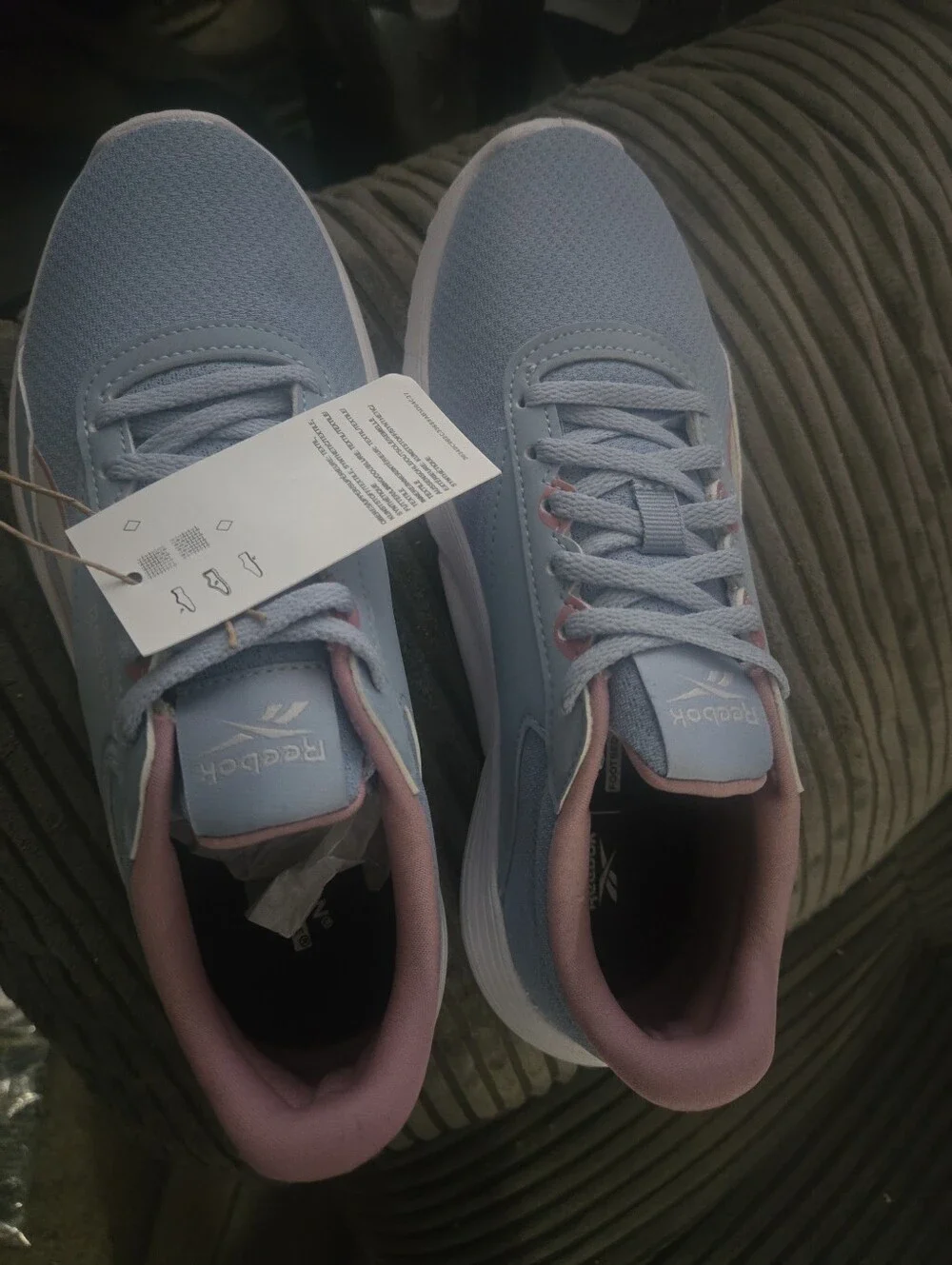 Reebok  Light Blue and Pink Athletic Sneakers